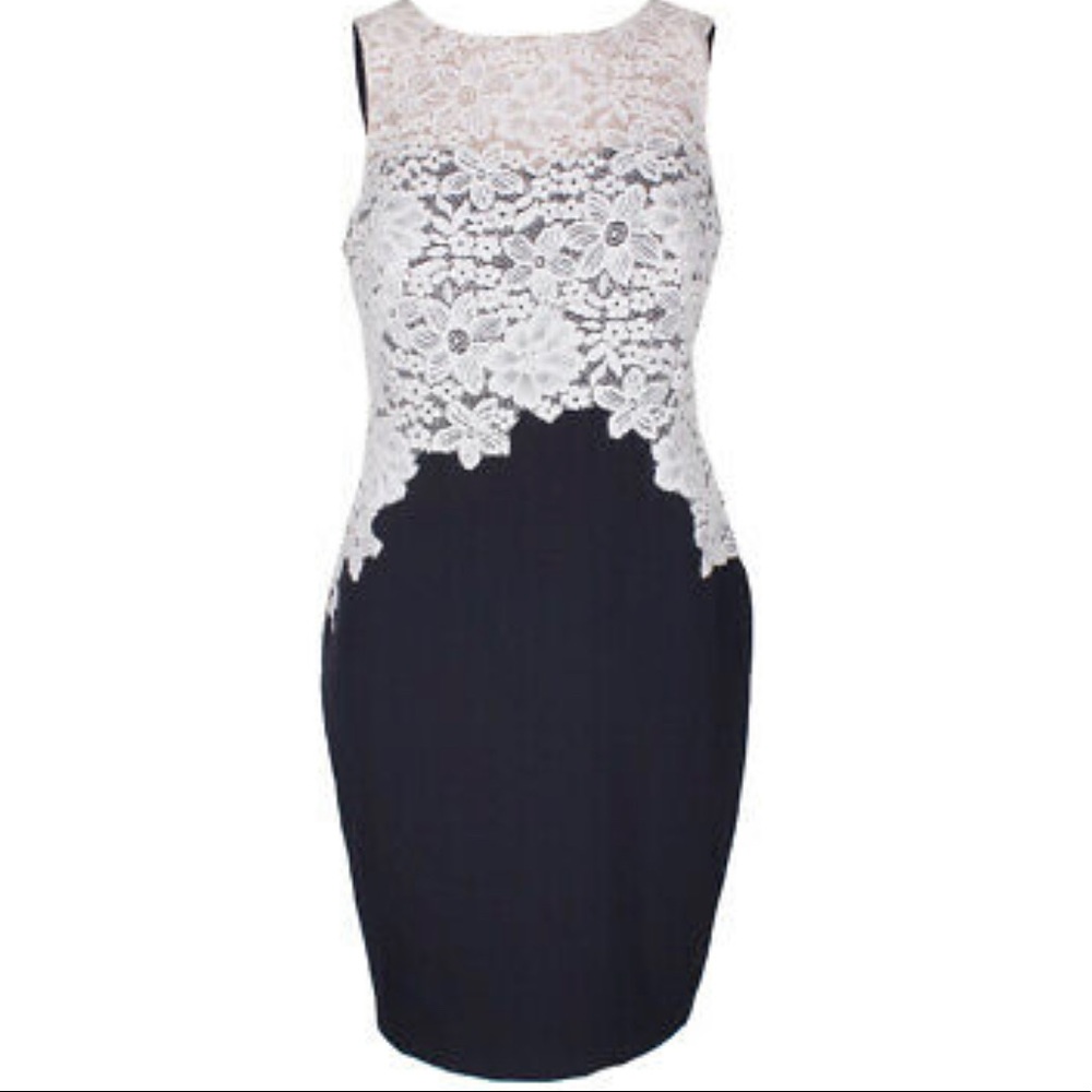 LAUREN RALPH LAUREN Zinna Lace/Crepe Sheath Dress